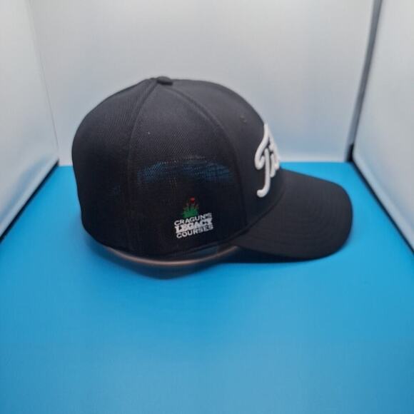 Titleist Golf Baseball Cap Hat M/L Black Fitted Stretch Fit Cragun's Legacy - Picture 5 of 7